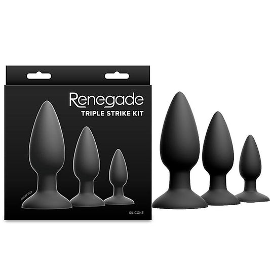 NS Novelties Renegade Triple Strike 3 Sizes Butt Plugs Set - Butt Plugs