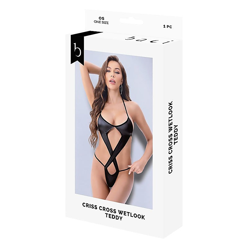 Xgen BACI WL Criss Cross Wetlook Teddy One Size - Her Fetish