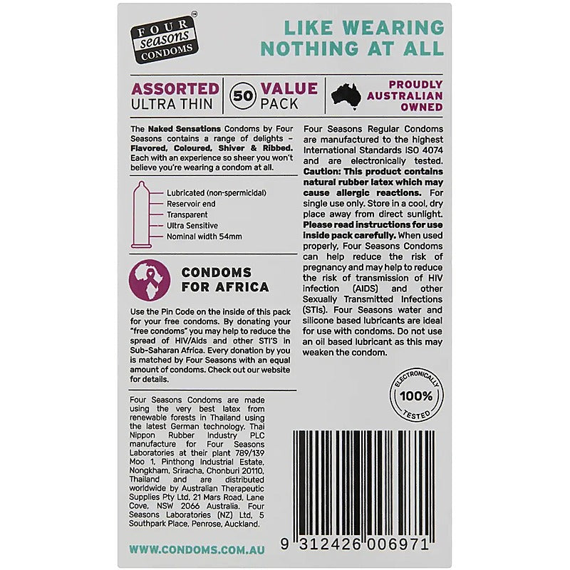 Naked Sensations Condoms 50 Pack By Four Seasons - Condoms
