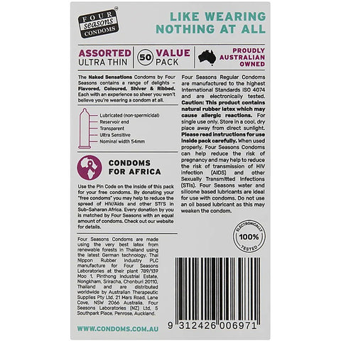 Naked Sensations Condoms 50 Pack By Four Seasons - Condoms