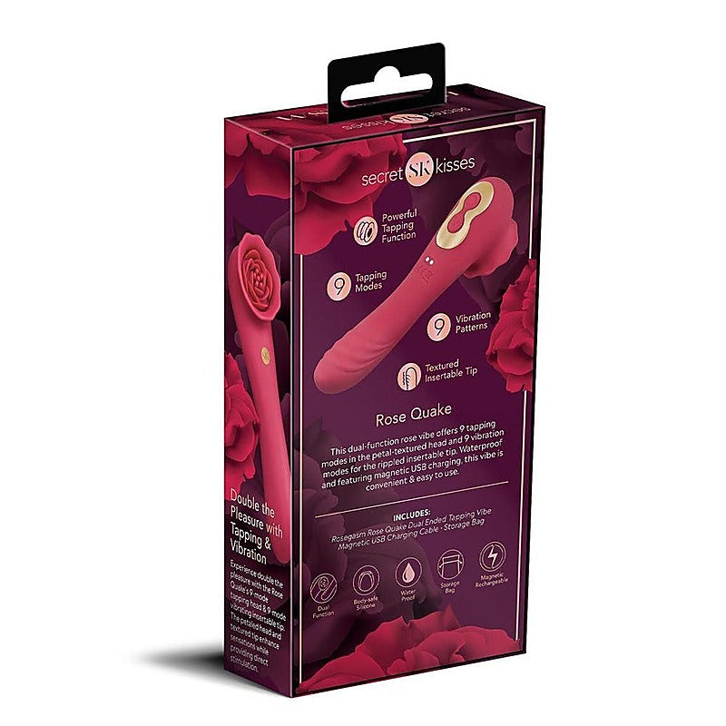Xgen Secret Kisses ROSEGASM ROSE QUAKE Tapping Vibrator - Clit Ticklers and Pulsators