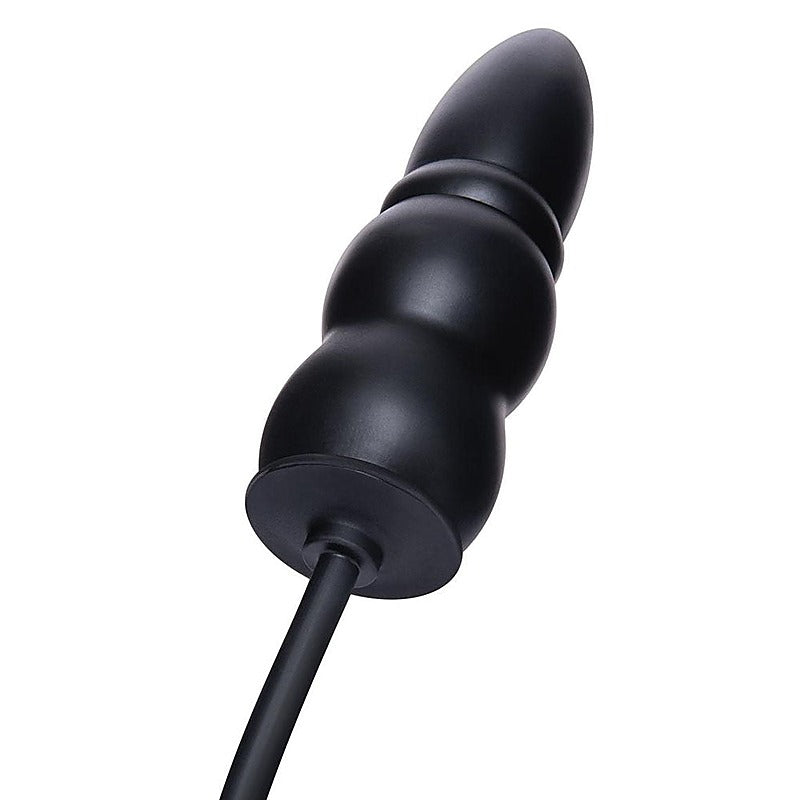 Xgen Size Up Ripple Inflatable Butt Plug Black - Butt Plugs