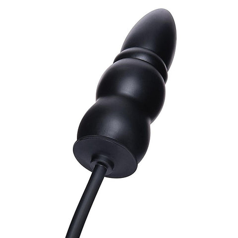 Xgen Size Up Ripple Inflatable Butt Plug Black - Butt Plugs