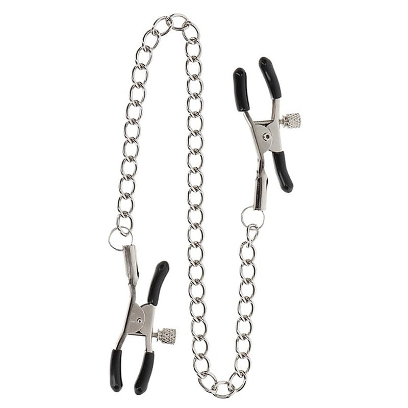 Adjustable Nipple Clamps With Chain by Scala - Nipple and Clit Clamps