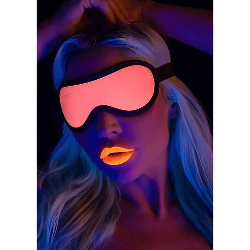 Scala Glow In The Dark Leather Blindfold - Masks And Blindfolds