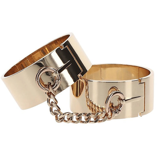 Scala Taboom Gold Metal Slave Wrist Cuffs