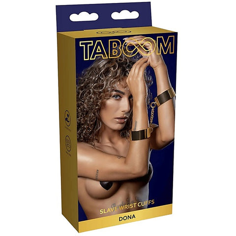 Taboom Gold Metal Slave Wrist Cuffs by Scala - Cuffs And Restraints