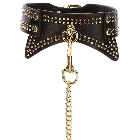 Scala Taboom Leather Studded Collar and Leash - Collars and Leads