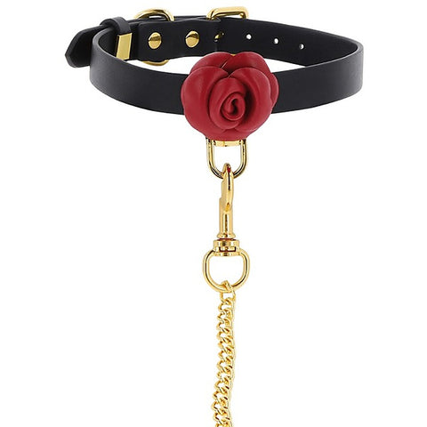 Wild Roses Fetish Collar and Leash by Scala - Collars and Leads