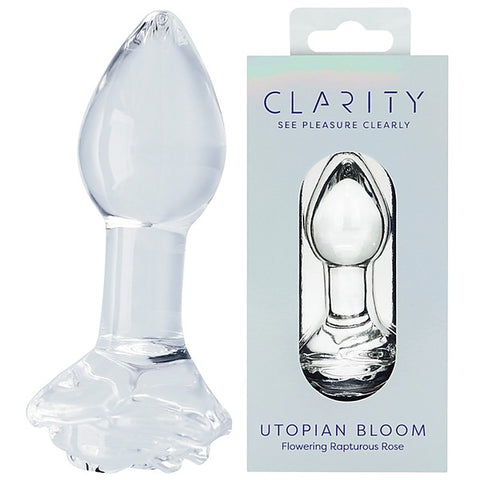 Utopian Bloom Glass Butt Plug by Creative Conceptions - Glass Sex Toys