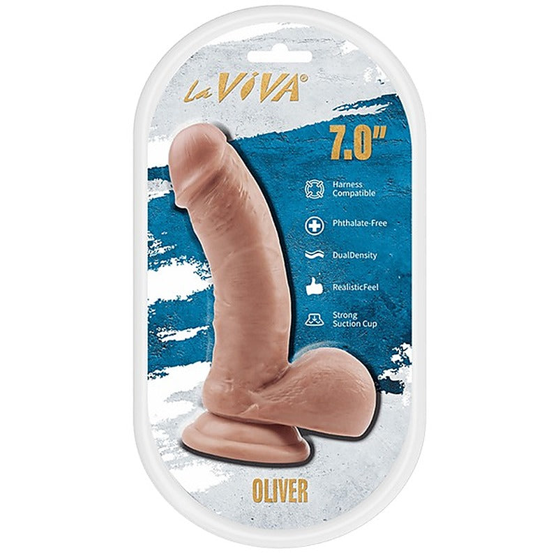 Oliver 7 Inch Dual Density Realistic Dildo by La Viva - Realistic Dildos