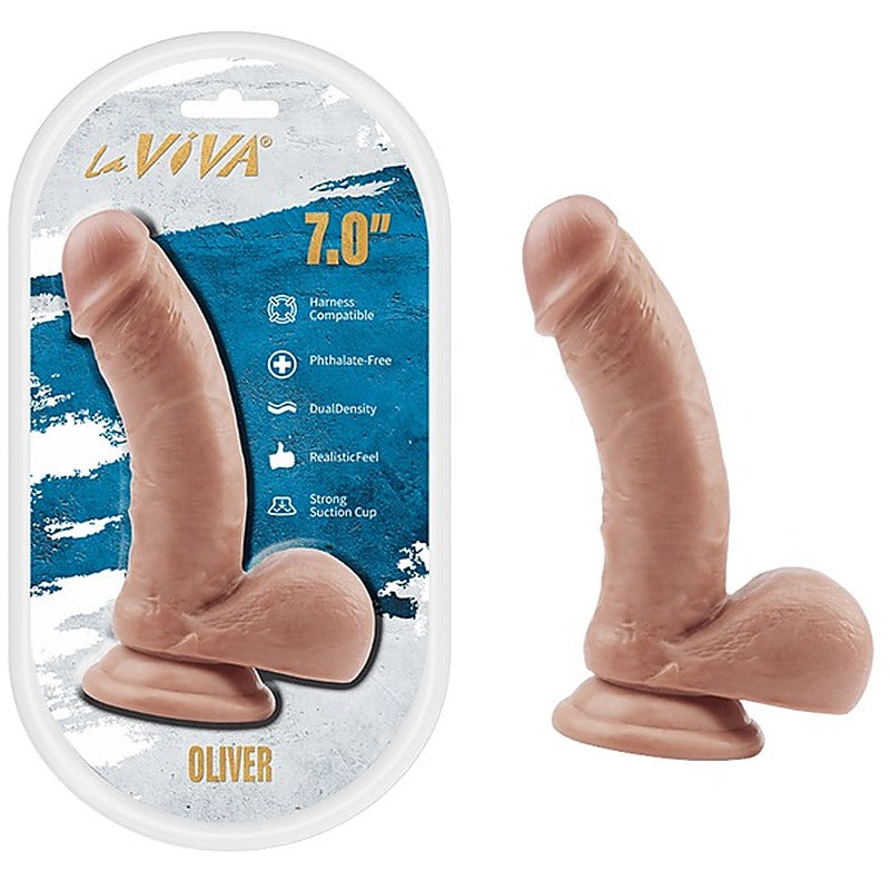 Oliver 7 Inch Dual Density Realistic Dildo by La Viva - Realistic Dildos