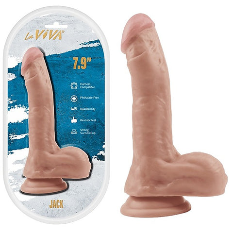 Jack 7.9 Inch Suction Cup Realistic Dildo by La Viva - Realistic Dildos