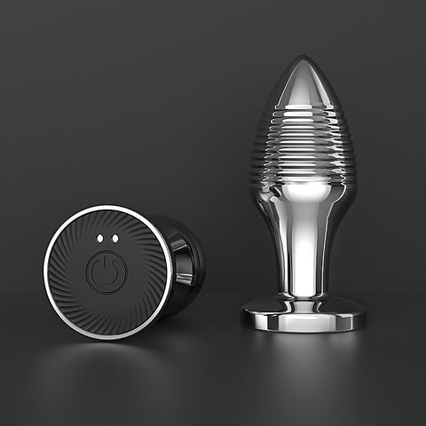Rechargable Remote Controlled Vibrating Steel Butt Plug - Butt Plugs