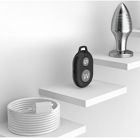 Rechargable Remote Controlled Vibrating Steel Butt Plug - Butt Plugs