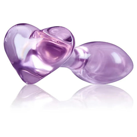 NS Novelties Crystal Heart Shape Glass Butt Plug - Butt Plugs