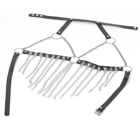 Leather Chain Bra & G-String Bondage Clubwear by BDStyle - Her Fetish