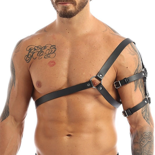 BDStyle One Shoulder Strap Body Chest Half Harness Belt - Cuffs And Restraints