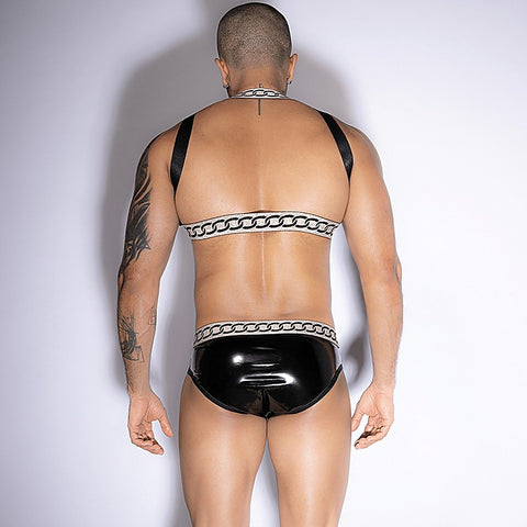 Love In Leather Sexy Extreme Two Piece Mens Bodysuit - His Fetish