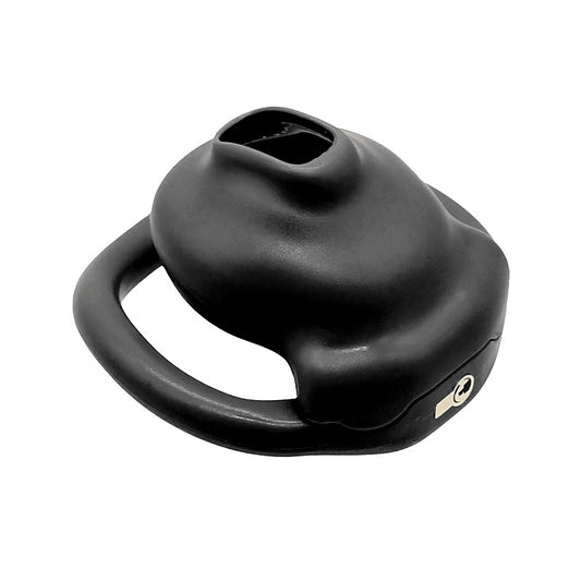 Love In Leather Micro Cock Cage with Urethral Opening - Male Chastity