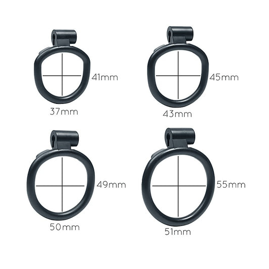 Love In Leather Micro Cock Cage 4 Interchangeable Rings - Male Chastity