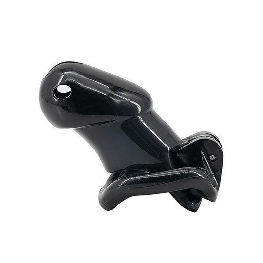 Love In Leather Resin Male Chastity Cage Black - Male Chastity