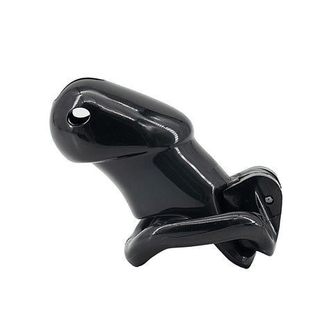 Love In Leather Resin Male Chastity Cage Black - Male Chastity