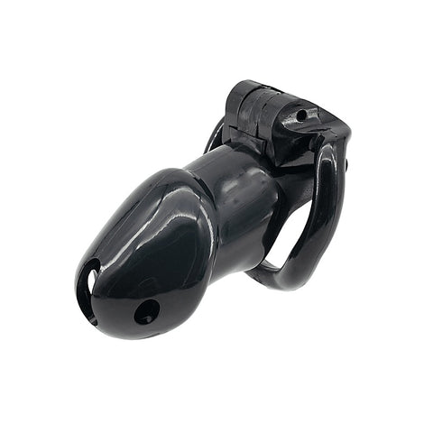 Love In Leather Resin Male Chastity Cage Black - Male Chastity