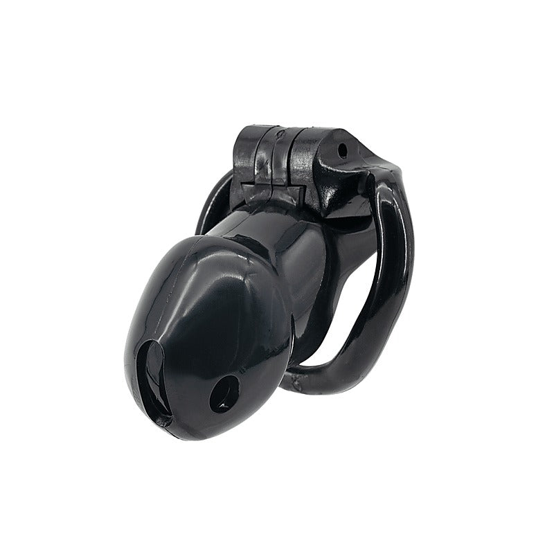 Love In Leather Resin Male Chastity Cage Black - Male Chastity