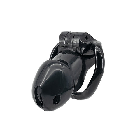 Love In Leather Resin Male Chastity Cage Black - Male Chastity