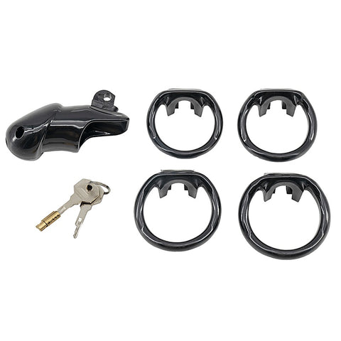 Love In Leather Resin Male Chastity Cage Black - Male Chastity