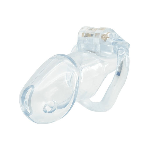 Love In Leather Resin Male Chastity Cock Cage Clear - Male Chastity