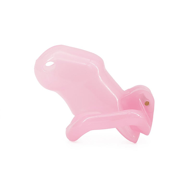 Love In Leather Resin Male Chastity Cock Cage Pink - Male Chastity