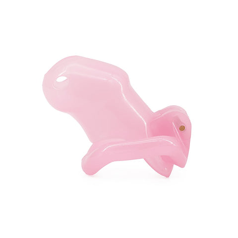 Love In Leather Resin Male Chastity Cock Cage Pink - Male Chastity