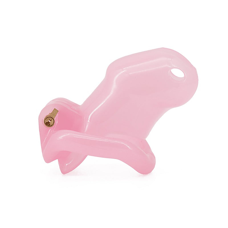 Love In Leather Resin Male Chastity Cock Cage Pink - Male Chastity
