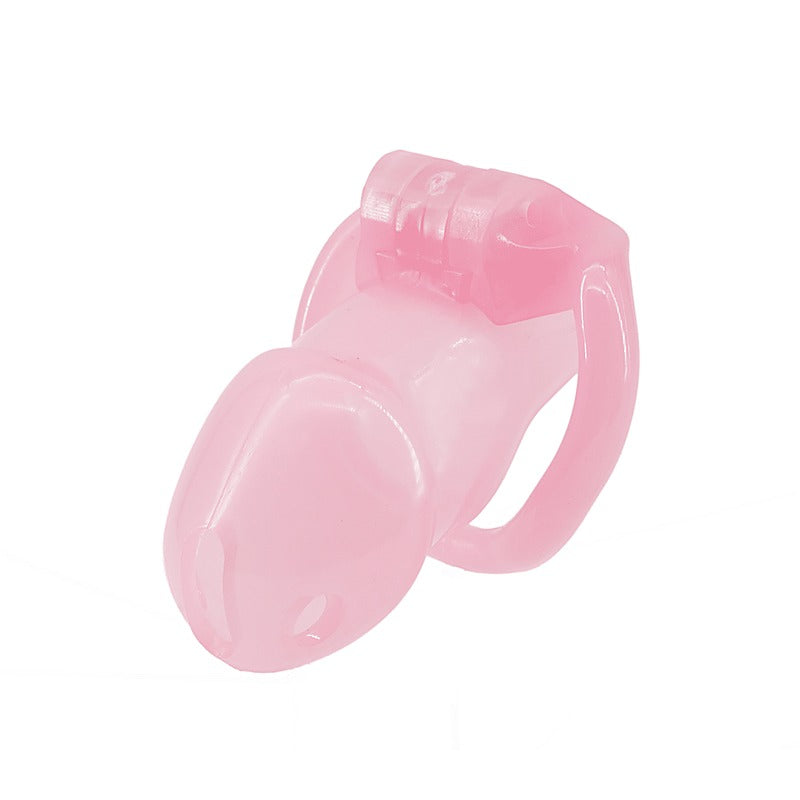 Love In Leather Resin Male Chastity Cock Cage Pink - Male Chastity