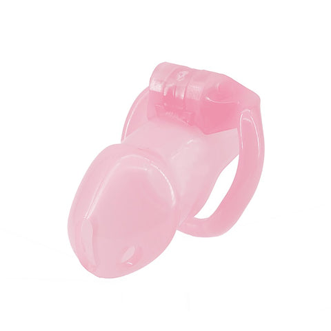 Love In Leather Resin Male Chastity Cock Cage Pink - Male Chastity