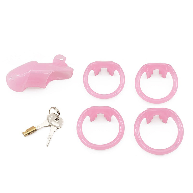 Love In Leather Resin Male Chastity Cock Cage Pink - Male Chastity