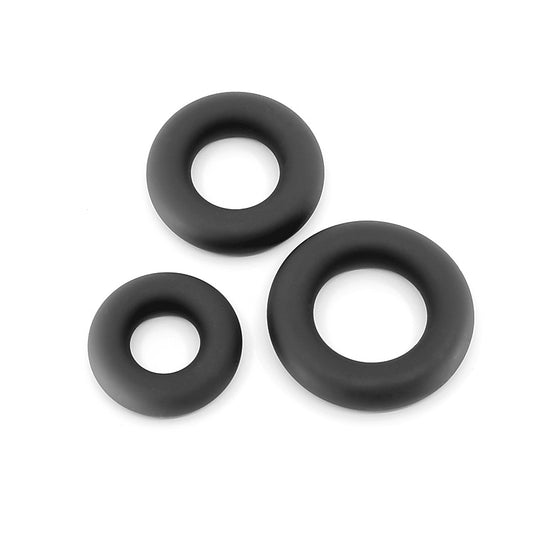 Love In Leather 3 Piece Silicone Fat Boy Cock Ring