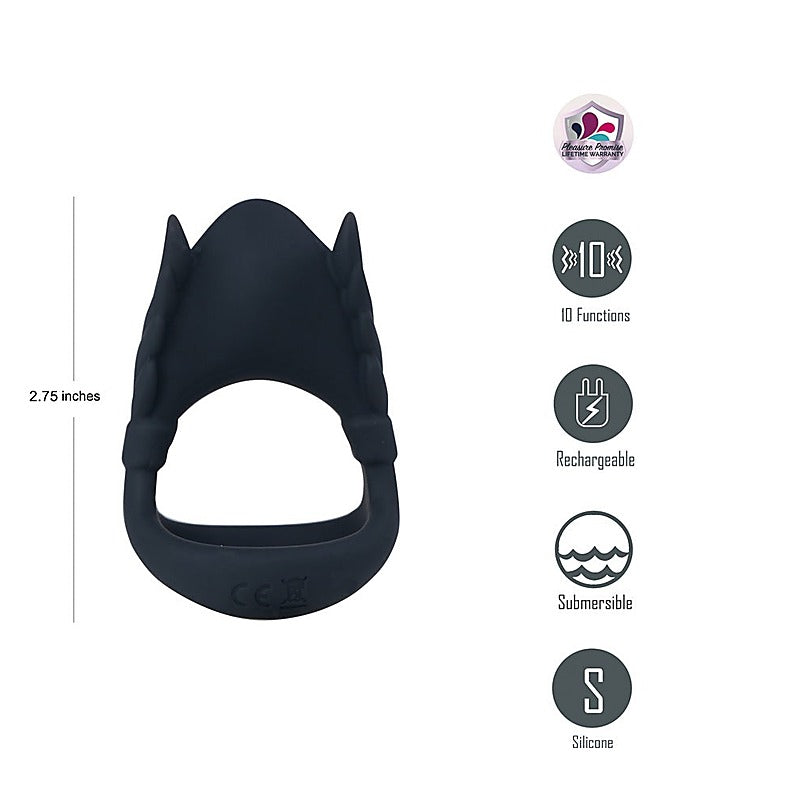 ROCKY USB Rechargeable Vibrating Cock & Balls Ring - Vibrating Cock Rings