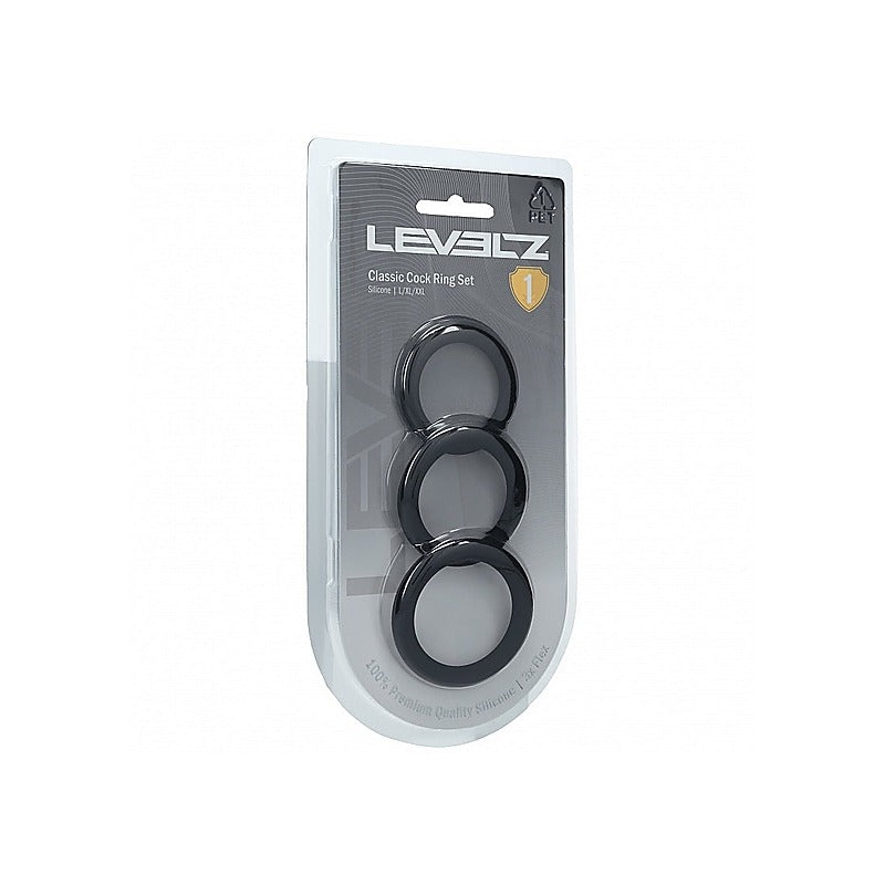 LEVELZ Classic Silicone Cock Ring Set by Shots Toys - Cock Ring Sets