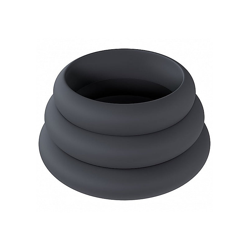 LEVELZ Wide O Silicone Cock Ring Set by Shots Toys - Cock Ring Sets