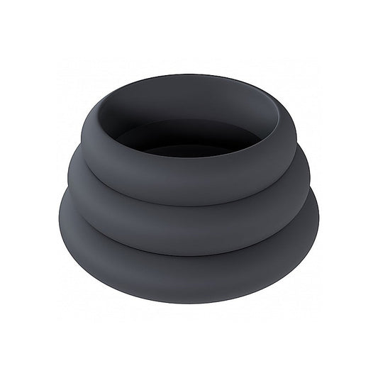 Shots LEVELZ Wide O Silicone Cock Ring Set of 3 Sizes S/M/L - Cock Ring Sets