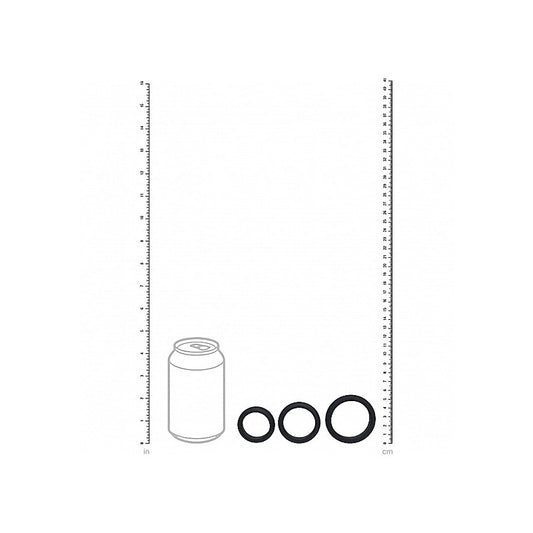 Shots LEVELZ Wide O Silicone Cock Ring Set of 3 Sizes S/M/L - Cock Ring Sets