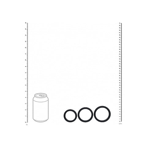 Shots LEVELZ Wide O Silicone Cock Ring Set of 3 Sizes L/XL/2X - Cock Ring Sets