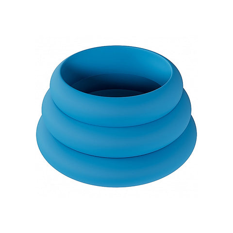 Shots LEVELZ Wide O Silicone Cock Ring Set of 3 Sizes L/XL/2X - Cock Ring Sets