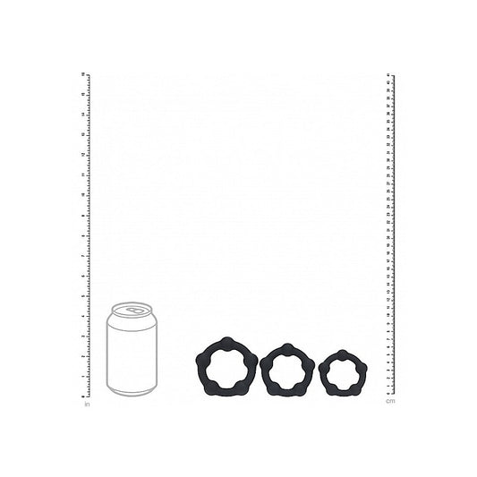 Shots LEVELZ Beaded Silicone Cock Ring Set of 3 Sizes - Cock Ring Sets