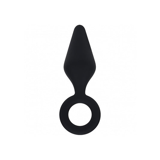 Shots LEVELZ Silicone Anal Plug with Loop Black
