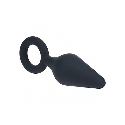 Shots LEVELZ Silicone Anal Plug with Loop Black