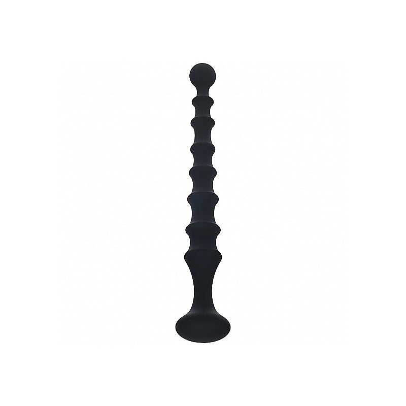 Ribbed Silicone Flared Anal Probe Beads by Shots Toys - Anal Beads and Balls
